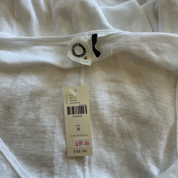 NWT Anthropologie Akemi + Kin White Tank Top Linen Blend Lightweight Flowy Med - Picture 6 of 8
